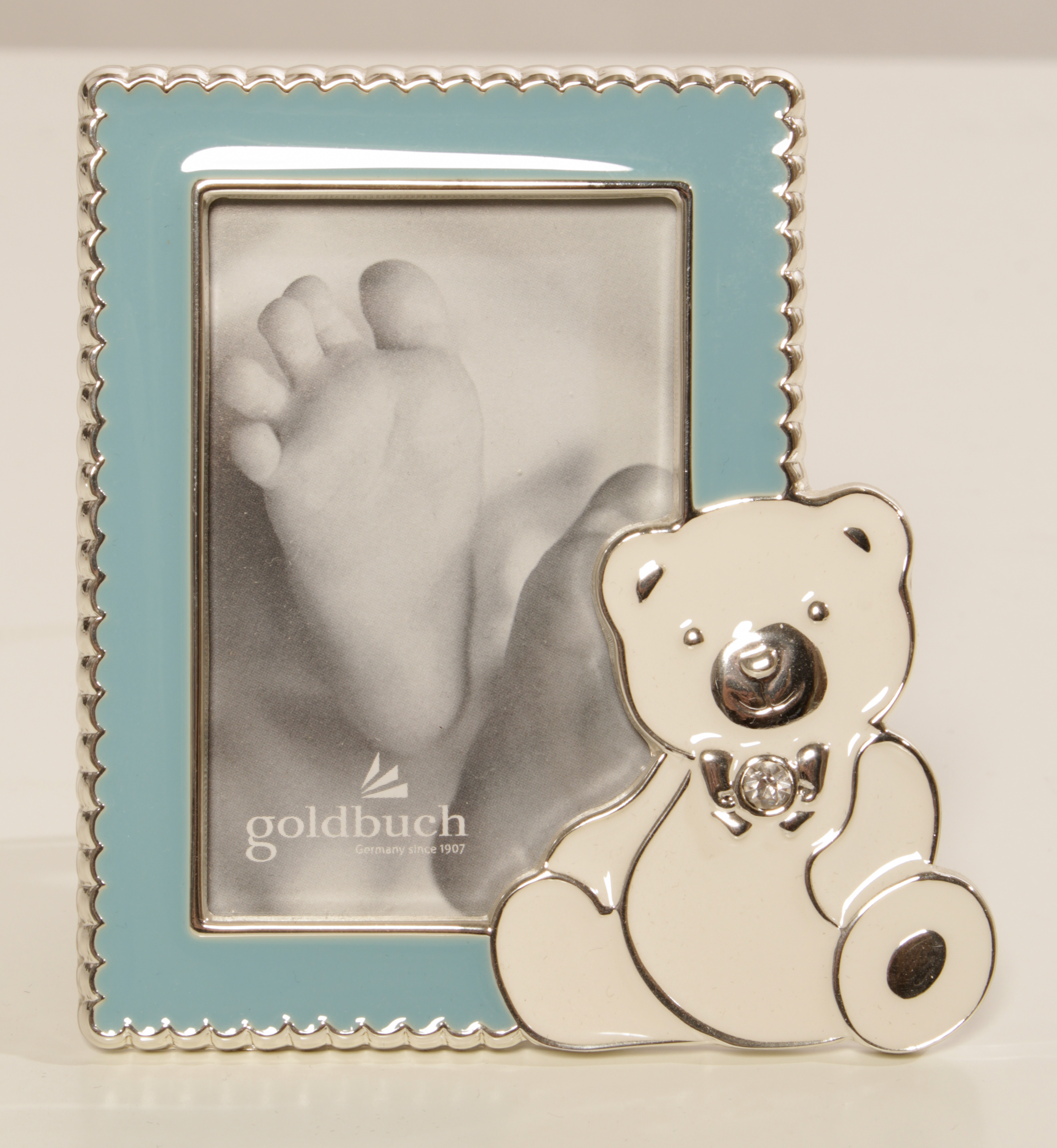 Bilderrahmen Baby Rahmen "Sweet Bear" blau rosa Goldbuch 8x5 cm Bär Teddybär